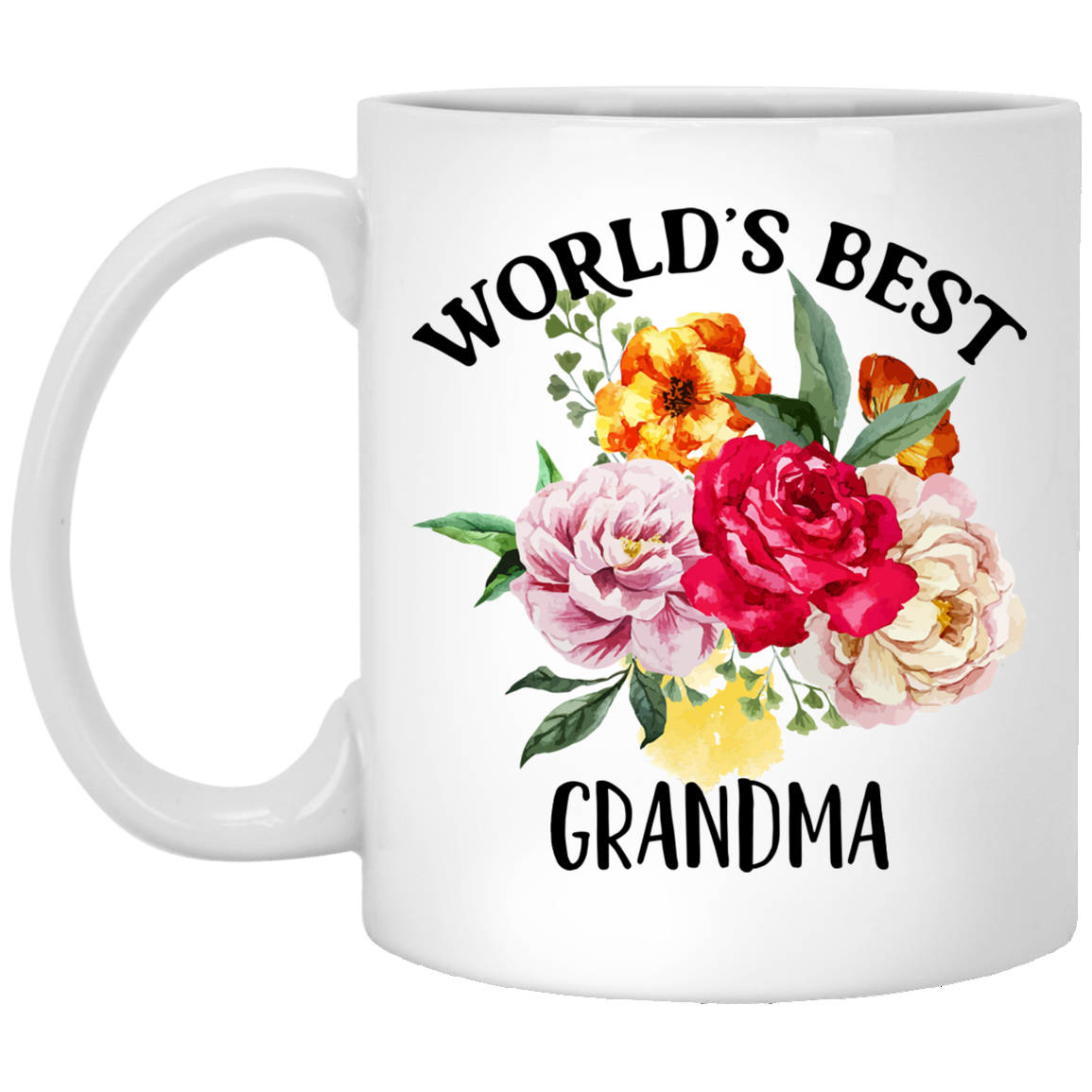 La mejor abuela del mundo 11 oz. Taza blanca