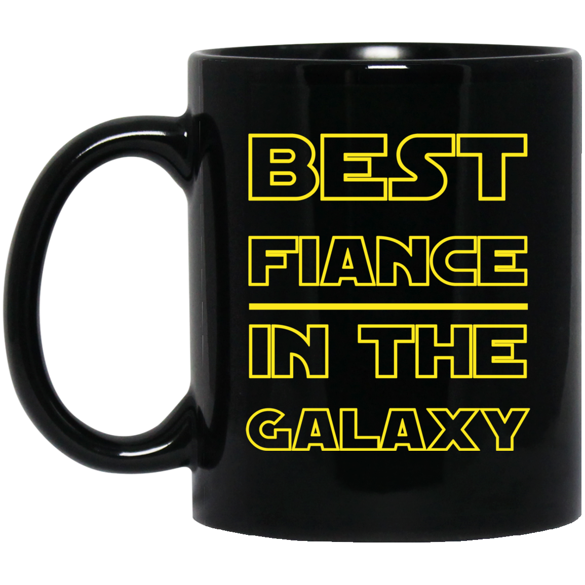 Mejor prometido de la galaxia 11 oz. Taza negra