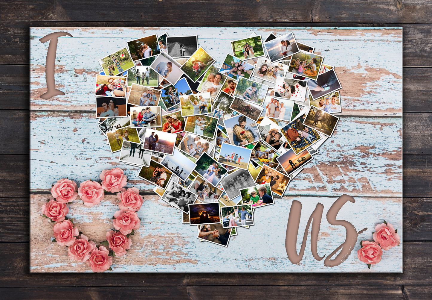 I Love Us - Photos of Us Collage Canvas Custom Personalized Wall Art