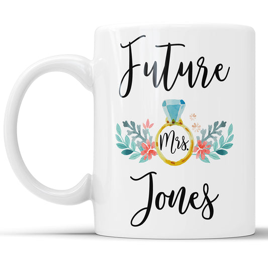 Benutzerdefinierte Kaffeetasse mit Namen der zukünftigen Frau