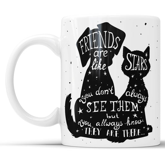 Los amigos son como estrellas - Taza con cita Regalo perfecto para el mejor amigo