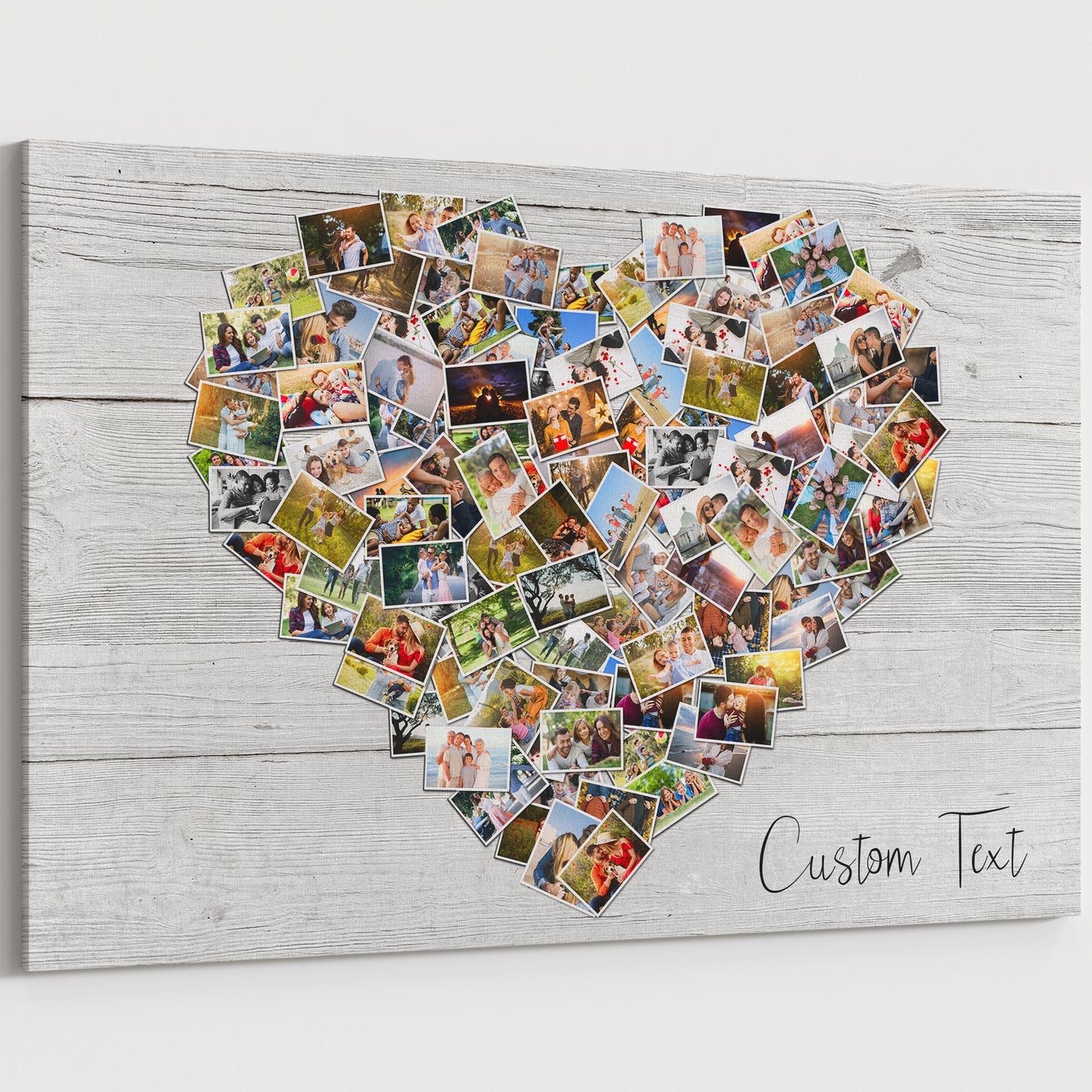 100 Pictures Family Photo Heart Collage Canvas
