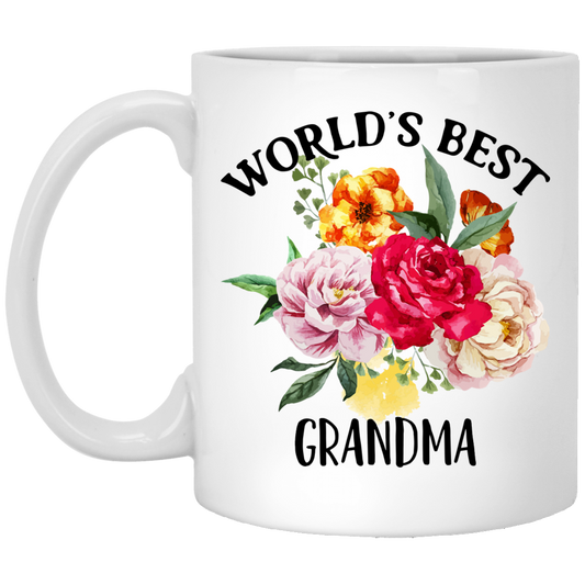 La mejor abuela del mundo 11 oz. Taza blanca