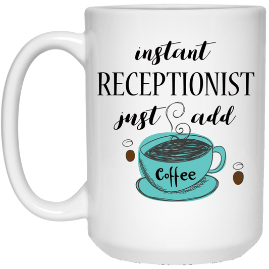 Recepcionista Instantánea 15 oz. Taza blanca