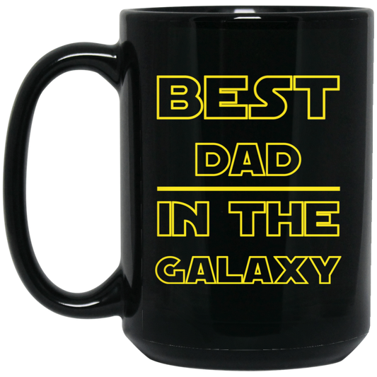 El mejor papá de la galaxia 15 oz. Taza negra