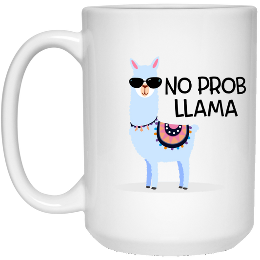 No hay problema Llama 15 oz. Taza blanca