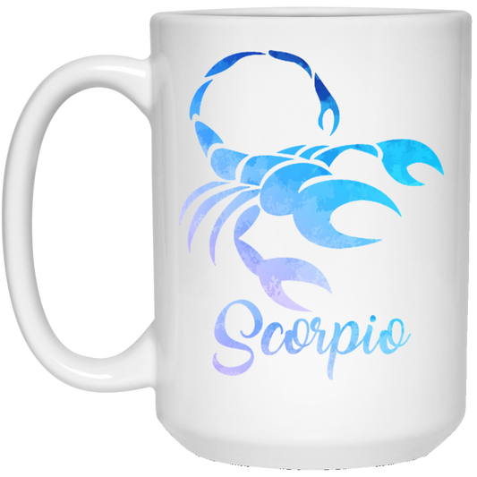 Escorpio 15 oz. Taza blanca