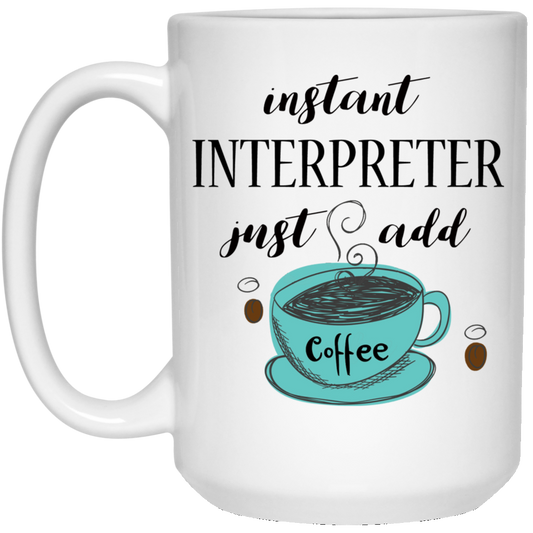 Intérprete instantáneo 15 oz. Taza blanca