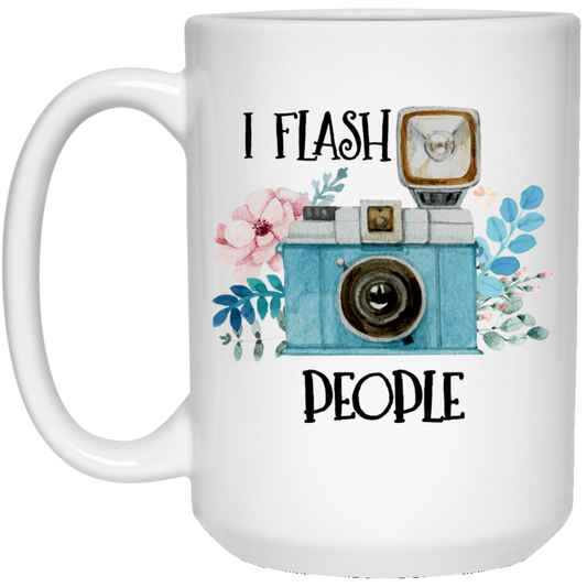 Flasheo a la gente 15 oz. Taza blanca