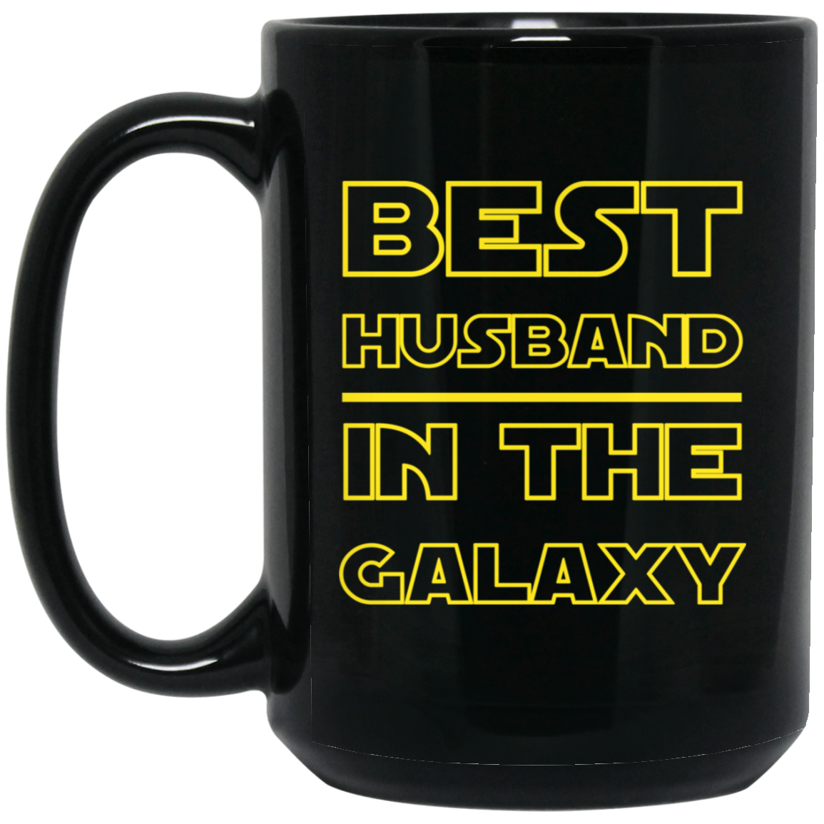 Best Husband In The Galaxy 15 oz. Black Mug