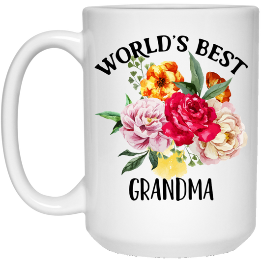 La mejor abuela del mundo 15 oz. Taza blanca