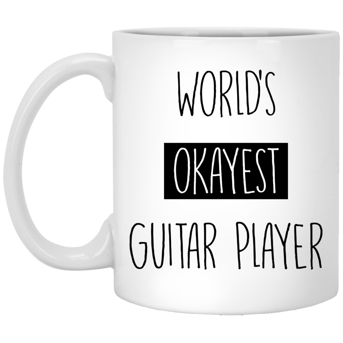 Worlds Okayest Guitar Player 11 oz. White Mug