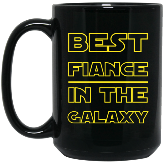 Mejor prometido de la galaxia 15 oz. Taza negra