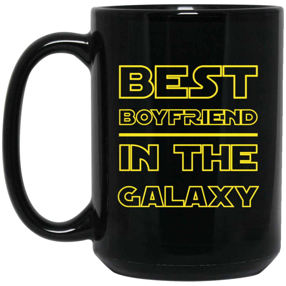 Best Boyfriend In The Galaxy 15 oz. Black Mug