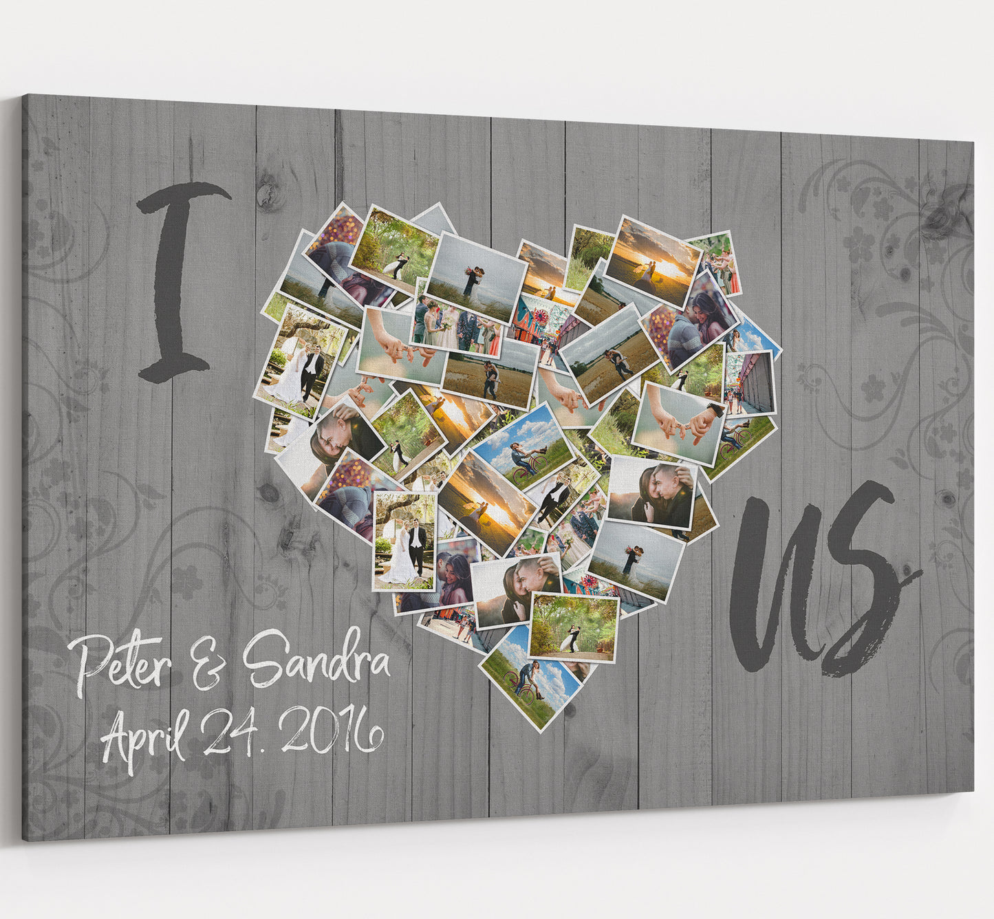 I Love Us - Photos of Us Collage Canvas Custom Personalized Wall Art
