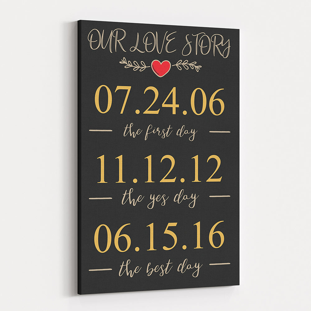 Our Love Story - Personalized Wedding & Anniversary Canvas Wall Art