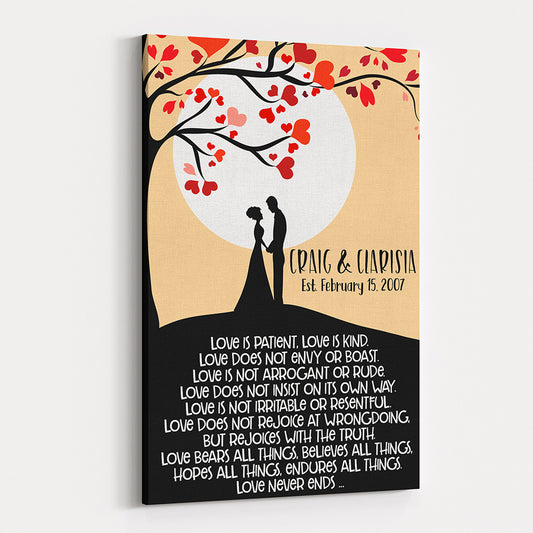 Love Tree - Personalized Wedding & Anniversary Canvas Wall Art