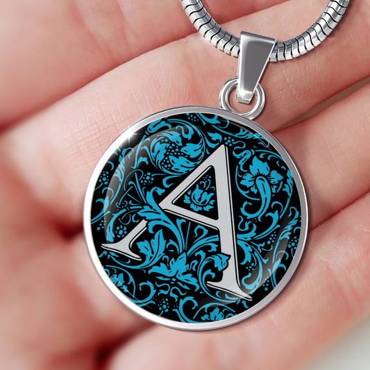 Letra A - Collar Inicial Azul
