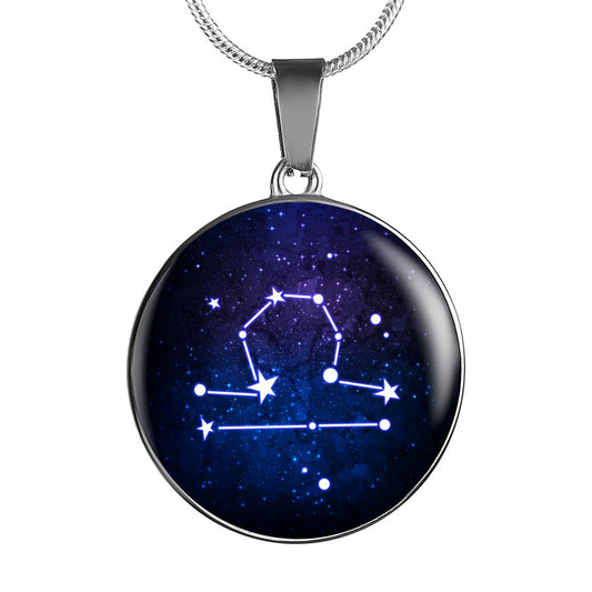LIBRA Zodiac Sign - Luxury Necklace With Adjustable Snake Chain