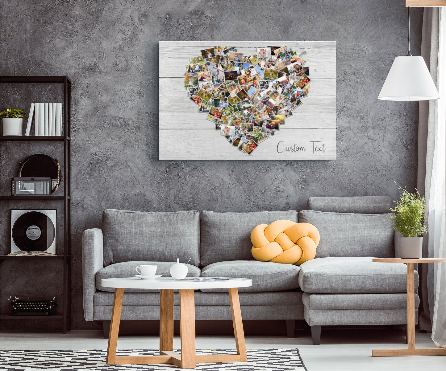 100 Pictures Family Photo Heart Collage Canvas